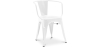 Buy Dining Chair with armrest Bistrot Metalix industrial Metal - New Edition White 60140 with a guarantee