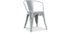 Buy Dining Chair with armrest Bistrot Metalix industrial Metal - New Edition Light grey 60140 - in the EU