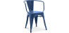 Buy Dining Chair with armrest Bistrot Metalix industrial Metal - New Edition Dark blue 60140 - prices
