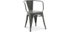 Buy Dining Chair with armrest Bistrot Metalix industrial Metal - New Edition Dark grey 60140 - in the EU