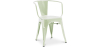 Buy Dining Chair with armrest Bistrot Metalix industrial Metal - New Edition Pale Green 60140 with a guarantee