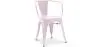 Buy Dining Chair with armrest Bistrot Metalix industrial Metal - New Edition Pastel pink 60140 - in the EU