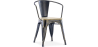 Buy Dining Chair with armrest Bistrot Metalix industrial Metal and Light Wood - New Edition Metallic bronze 60143 - in the EU