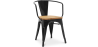 Buy Dining Chair with armrest Bistrot Metalix industrial Metal and Light Wood - New Edition Black 60143 at MyFaktory