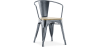 Buy Dining Chair with armrest Bistrot Metalix industrial Metal and Light Wood - New Edition Industriel 60143 - prices