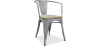 Buy Dining Chair with armrest Bistrot Metalix industrial Metal and Light Wood - New Edition Light grey 60143 - prices
