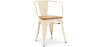 Buy Dining Chair with armrest Bistrot Metalix industrial Metal and Light Wood - New Edition Cream 60143 in the Europe