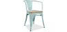 Buy Dining Chair with armrest Bistrot Metalix industrial Metal and Light Wood - New Edition Pale Green 60143 with a guarantee