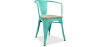Buy Dining Chair with armrest Bistrot Metalix industrial Metal and Light Wood - New Edition Pastel green 60143 - in the EU