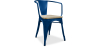 Buy Dining Chair with armrest Bistrot Metalix industrial Metal and Light Wood - New Edition Dark blue 60143 at MyFaktory