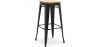 Buy Bar stool Bistrot Metalix industrial Metal and Light Wood - 76 cm - New Edition Black 60144 - prices