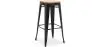 Buy Bar Stool - Industrial Design - Wood & Steel - 76cm - New Edition - Metalix Black 60144 - prices