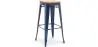 Buy Bar Stool - Industrial Design - Wood & Steel - 76cm - New Edition - Metalix Dark blue 60144 - in the EU