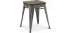 Buy Industrial Design Bar Stool - Wood & Steel - 45cm - New Edition - Metalix Dark grey 60145 in the Europe