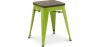 Buy Stool Bistrot Metalix Industrial Metal and Dark Wood - 45 cm - New Edition Light green 60145 - prices