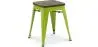 Buy Industrial Design Bar Stool - Wood & Steel - 45cm - New Edition - Metalix Light green 60145 - prices