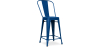 Buy Bar stool with backrest Bistrot Metalix industrial Metal - 60 cm - New Edition Dark blue 60146 in the Europe