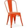 Buy Dining chair Bistrot Metalix industrial Matte Metal - New Edition Orange 60147 - prices