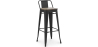 Buy Bar stool with small backrest  Bistrot Metalix industrial Metal and Dark Wood - 76 cm - New Edition Black 60150 - in the EU
