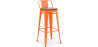 Buy Bar stool with small backrest  Bistrot Metalix industrial Metal and Dark Wood - 76 cm - New Edition Orange 60150 - prices