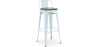 Buy Bar stool with small backrest  Bistrot Metalix industrial Metal and Dark Wood - 76 cm - New Edition Light blue 60150 in the Europe