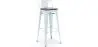 Buy Bar Stool - Industrial Design - Wood and Steel - 76cm - Metalix Light blue 60150 - prices