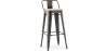 Buy Bar stool with small backrest Bistrot Metalix industrial Metal and Light Wood - 76 cm - New Edition Metallic bronze 60152 - in the EU