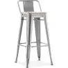 Buy Bar Stool with Backrest - Industrial Design - Wood & Steel - 76cm - New Edition - Metalix Steel 60152 home delivery