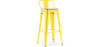 Buy Bar stool with small backrest Bistrot Metalix industrial Metal and Light Wood - 76 cm - New Edition Yellow 60152 - in the EU