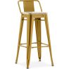 Buy Bar stool with small backrest Bistrot Metalix industrial Metal and Light Wood - 76 cm - New Edition Gold 60152 in the Europe