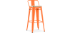 Buy Bar stool with small backrest Bistrot Metalix industrial Metal and Light Wood - 76 cm - New Edition Orange 60152 in the Europe