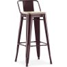 Buy Bar stool with small backrest Bistrot Metalix industrial Metal and Light Wood - 76 cm - New Edition Bronze 60152 in the Europe