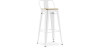 Buy Bar stool with small backrest Bistrot Metalix industrial Metal and Light Wood - 76 cm - New Edition White 60152 in the Europe