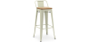 Buy Bar stool with small backrest Bistrot Metalix industrial Metal and Light Wood - 76 cm - New Edition Pale Green 60152 - in the EU