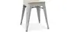 Buy Stool Bistrot Metalix Industrial Metal and Light Wood - 45 cm - New Edition Light grey 60153 - in the EU