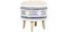 Buy Pouffe Stool in Boho Bali Style, Wood and Cotton - Zoe Bali Blue 60261 - in the EU