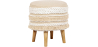 Buy Pouffe Stool in Boho Bali Style, Wood and Cotton - Isabella Bali Ivory 60262 - in the EU