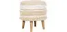 Buy Pouffe Stool in Boho Bali Style, Wood and Cotton - Isabella Bali Ivory 60262 - in the EU