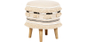 Buy Pouffe Stool in Boho Bali Style, Wood and Cotton - Jessie Bali Cream 60266 - in the EU