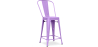 Buy Bistrot Metalix square bar stool with backrest - 60cm Light Purple 58410 - in the EU