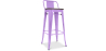 Buy Wooden Bistrot Metalix stool with small backrest - 76 cm Light Purple 59118 - in the EU