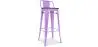Buy Industrial Design Bar Stool with Backrest - Wood & Steel - 76cm - Metalix Light Purple 59118 - in the EU