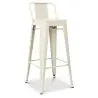 Buy Bar Stool with Backrest - Industrial Design - 76cm - New Edition - Metalix Cream 60325 in the Europe