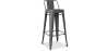 Buy Bar Stool with Backrest - Industrial Design - 76cm - New Edition - Metalix Dark grey 60325 - in the EU