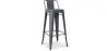 Buy Bar Stool with Backrest - Industrial Design - 76cm - New Edition - Metalix Dark grey 60325 home delivery