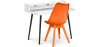 Buy Office Desk Table Wooden Design Scandinavian Style Amund + Premium Brielle Scandinavian Design chair with cushion Orange 60114 - in the EU