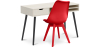 Buy Office Desk Table Wooden Design Scandinavian Style Viggo + Premium Brielle Scandinavian Design chair with cushion Red 60115 - prices