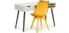 Buy Office Desk Table Wooden Design Scandinavian Style Viggo + Premium Brielle Scandinavian Design chair with cushion Yellow 60115 at MyFaktory