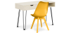 Buy Office Desk Table Wooden Design Hairpin Legs Scandinavian Style Hakon + Premium Brielle Scandinavian Design chair with cushion Yellow 60117 - in the EU