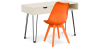 Buy Office Desk Table Wooden Design Hairpin Legs Scandinavian Style Hakon + Premium Brielle Scandinavian Design chair with cushion Orange 60117 - in the EU
